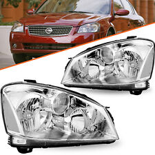For 2005-2006 Nissan Altima 4dr Chrome Housing Clear Corner Headlights Lamps Lr