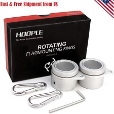 Flag Pole Ring Aluminum Alloy For 0.75-1 In Pole 360 Rotating Tangle Free 2pc