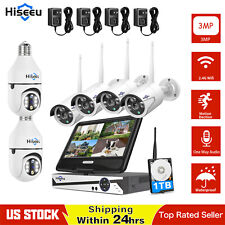 Hiseeu 10ch Monitor Nvr Wireless Wifi Security Camera System Cctv Kit Outdoor