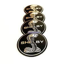 4pcs Black 3d Shelby Auto Wheel Center Hub Cap Sticker 56mm 2.2 In Emblem