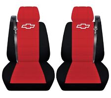 Truck Seat Covers Fits 2003-2007 Chevy Silverado Black Red Semi Custom Front Set