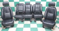 08 Avalanche Note Black Leather Power Manual Buckets Backseat Bench Seats Set