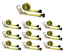 10 Pack 2 X30 Ratchet Strap Wflat Hook Flatbed Truck Trailer Farming Tie Down