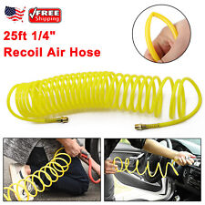 25ft 14 Recoil Air Hose Re Coil Spring Ends Pneumatic Compressor Tools 200psi