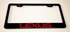 Lexus Red Letter Black Stainless Steel License Plate Frame Rust Free Wbolt Caps