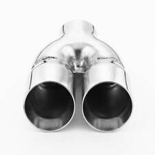 3 Inlet Exhaust Tip Twin Round Slant Cut 3.5 Outlet 304 Stainless Steel