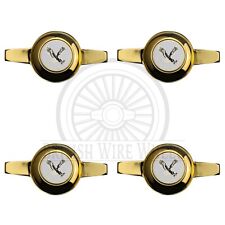 Gold Spinner Caps With Dayton Gold White Wire Wheel Chip Emblems Set Of 4
