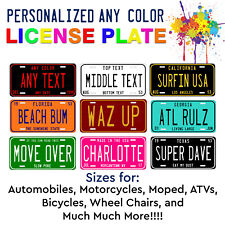 Any State Any Color Custom Personalized License Plate For Auto Atv Bike Bicycle