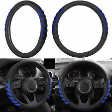 Car Steering Wheel Cover Grip Black Blue Auto Universal High Quality 14.5-15.5