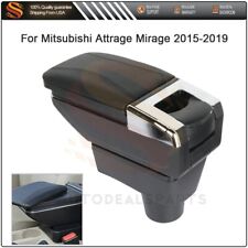 For 15-19 Mitsubishi Attrage Mirage Center Console Armrest Black Storage Box
