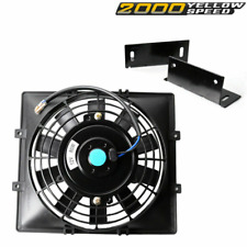 7 80w Universal Slim Pull Push Electric Oil Cooler Engine Cooling Fan Black