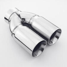 3 Inlet Twin Straight Cut 3 Dual Wall Out 9 Long Stainless Steel Exhaust Tip