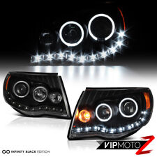 For 05-11 Toyota Tacoma Trd Style Black Angel Eye Led Drl Headlights Assembly