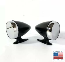 Pair Premium Bullet Style Black Side Mirrors For 1965-1968 Ford Mustang Shelby