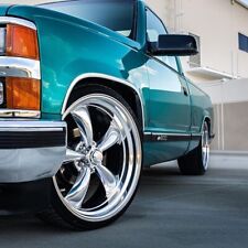22x9 22x11 Staggered Polished Torq Thrust Wheels Rims For C10 Squarebody Obs 5x5