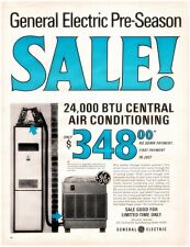1967 General Electric Central Air Conditioner Vintage Print Ad Pre Season Sale