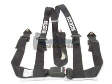 Sparco Racing Seat Belt Safety Harness Street Tuner Black 2-inch 3-point Bolt-in