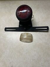 Early Automobile Tail Lamp Vintage Truck Tag Plate Light Yankee Red Glass Lens