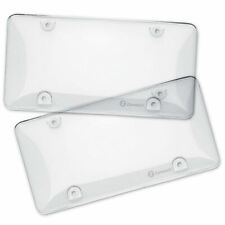 Zone Tech 2 Clear License Plate Tag Frame Covers Bubble Shields Protector Car