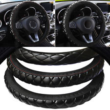 15 Soft Microfiber Leather Car Steering Wheel Cover Non-slip Accessories Black