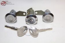 81-93 Mustang Ford Door Trunk Lock Cylinders Keys Chrome Cap Flat Pawl New