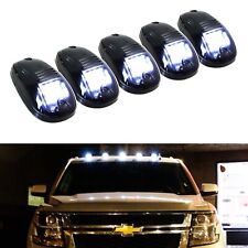 5pc Black Smoked Lens White Led Cab Roof Marker Running Lights For Truck Suv 4x4