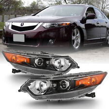 Black Factory Style Xenon Hid Projector Headlights Pair For 2009-2014 Acura Tsx