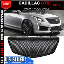 For 14-19 Cadillac Cts Sedan B Style Black Front Bumper Hood Grille Grill Abs