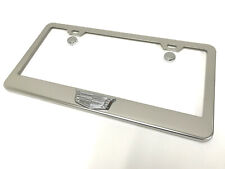 1 3d Cadillaclogo Emblem Stainless Steel Chrome License Plate Frame Holder