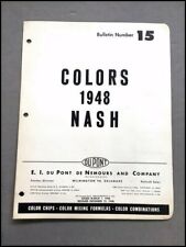 1948 Nash Dupont Original Color Paint Car Brochure Guide