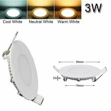 1-20x Led Round Recessed Ceiling Flat Panel Down Light Ultra Slim Cool White War