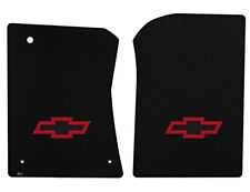 New Black Floor Mats 1973-1983 Chevy Pickup Truck C10 K10 Red Embroidered Logo