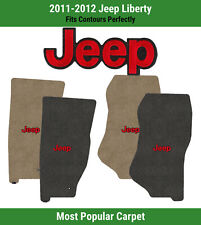 Lloyd Ultimat Front Carpet Mats For 11-12 Jeep Liberty Wred On Black Jeep Logo