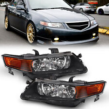 Black For 2004-2008 Acura Tsx Projector Headlights Lamps Leftright 2004-05 Eoa