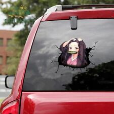 Earlfamily 5.1 Nezuko Car Stickers Anime Demon Slayer 3d Tear Windows Decals