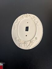 Vintage Porcelain White Victorian Style Scroll Single Light Switch Plate