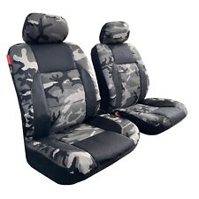 For Dodge Ram 1500 2003-on Car Front Seat Covers Black Gray Camo Canvas 2pcs