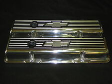 Chevy Small Block Bow Tie Finned Stock Height Aluminum Valve Covers