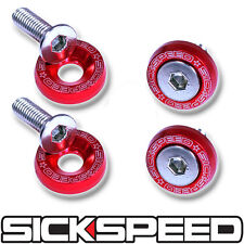 4pc Red Anodized License Plate Bolts 4pcs For 10mm Bolt Cartrucksuv C3