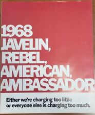 1968 Amc Rambler Javelin Sst Rebel Ambassador American Sales Brochure Book Oem