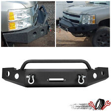 Front Bumper Wwinch Plate D-rings For 07-13 Chevy Silverado 1500 Fbcs1-01
