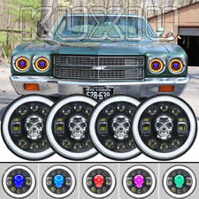 4x 5.75 5-34 Halo Rgb Led Headlights Hilo For Chevy Chevelle El Camino Impala
