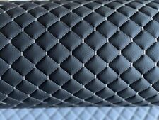 Leatherette Fabric Foam Quilted Black And Silver Car Seat Upholstery