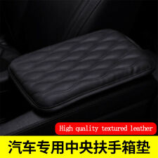 Shipping Pu Arm Rest Armrest Center Console Blk Leather Cover Pad Waterproof