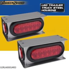 Fit For Trailer Truck Steel Guard Box W 6 Led Oval Tail Light Marker Light