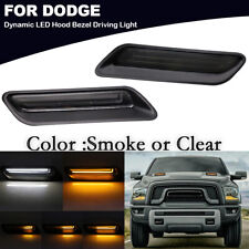 Led Hood Lamp Side Hood Bezel Driving Light For 2010-2023 Dodge Ram 1500 Classic