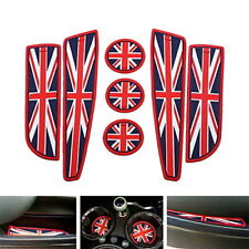 Red Union Jack Uk Flag Style Coasters For Mini Cooper Cup Holders Side Door Mats