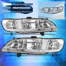 For 98-02 Honda Accord 24dr Jdm Headlights Corner Lamps Leftright Chrome Clear