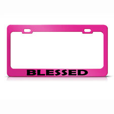 Metal License Plate Frame Blessed Car Accessories Hot Pink