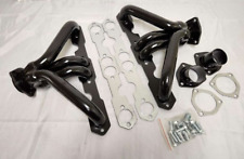 Small Block Chevy Black Painted Tight Fit Exhaust Headers Angle Plug Heads Sbc